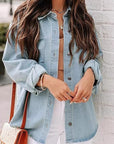 Loose-Fit Long Sleeve Denim Shirt for Women