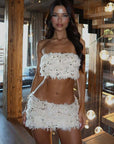 11663 Sexy Amazon Women's Sequined Crop Top Skirt Set