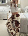 Loose Fit Printed Fleece Pants for Women