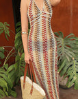 Stylish V-Neck Sleeveless Striped Dress