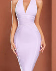 Solid Color V-Neck Dress for Women