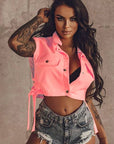 Trendy Women's Casual Vest with Button Closure