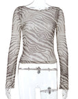 Zebra Print Long Sleeve Top for Women