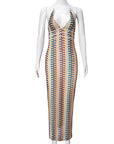 Stylish V-Neck Sleeveless Striped Dress