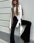 Irregular Design White Knit Top for Women