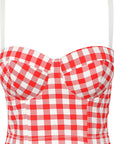 Sexy Adjustable Strap Plaid Sports Bra