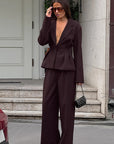 Casual Waist-Defined Suit Set for Women