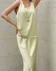 Chic Satin Two-Piece Set in Champagne