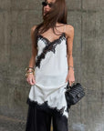 Spring Color Block Lace Splicing Dress