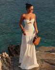 Summer European and American Strapless Beach Dress