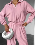 Women's Pink Polo Tracksuit Set