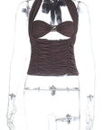 Fashionable Halter Top with Metal Ring