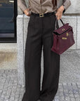 Chic Black Wide Leg Suit Pants for Women