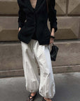 Autumn Street Style White Balloon Pants for Women