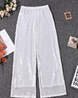 Stylish Sheer Mesh Wide Leg Pants for Women
