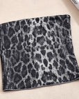 High Waist Leopard Print Sequin Crop Top