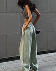 Casual Drawstring Waist Cargo Pants for Women