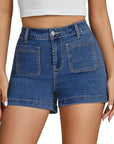 High Elasticity Denim High-Waisted Shorts
