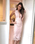 Elegant Lace Bodycon Evening Dress