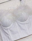 Chic Feather Strapless Top for Women
