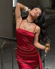 Strapless Mini Satin Dress for Women