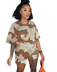 Casual Camouflage Two-Piece Set for Women