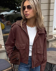 Retro Brown Pilot Jacket for Women