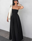 Elegant Black Strapless A-Line Dress for Women