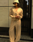 French Style Casual Cotton Cardigan Set