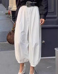Autumn Street Style White Balloon Pants for Women