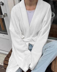 French Style V-Neck Tie Coat for Women