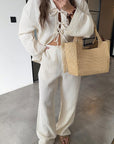 Chic Bow Tie Casual Set for Women