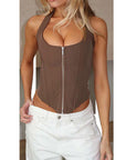 Sexy Backless Crop Top with Tie Design
