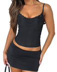 Summer Slim Fit Sheer Lace Camisole Top
