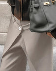 French Design High Waist Wide Leg Pants