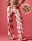 Trendy Color Block Wide Leg Pants for Women