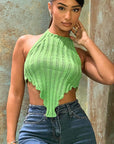 Trendy Hollow Out Crop Top for Women