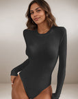 Spring Women's Ribbed Long Sleeve Bodysuit