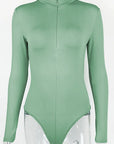 Spring Women's Sexy Slim Fit Zipper Bodysuit