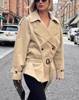 Stylish Long Sleeve Belted Coat for Women
