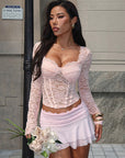 Sexy Lace Long Sleeve Top for Casual Wear