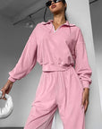 Women's Pink Polo Tracksuit Set