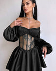Elegant Satin One-Shoulder Mini Dress