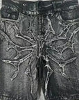 Millennial Ghost Denim Pants with Embroidery