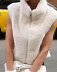 New Women's Faux Fur Sleeveless Cardigan