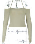Off-Shoulder Basic Long Sleeve Top
