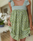 Spring Summer Women's French Vintage Floral Dress