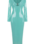 Fashionable Sexy V-Neck Long Sleeve Dress
