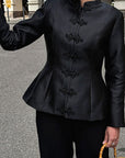 New Style Black Half High Neck Jacket