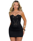 Chic Lace Strapless Bodycon Dress
